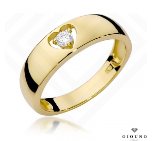 Złoty pierścionek 585 z brylantem 0,10ct 