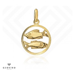 Złota zawieszka znak zodiaku RYBY pr 585