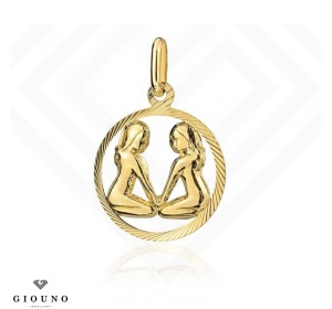 Złota zawieszka znak zodiaku BLIŻNIĘTA PR 585