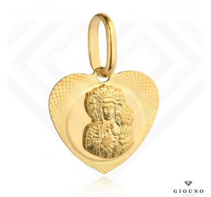 Medalik złoty 585 Matka Boska Częstochowska serce
