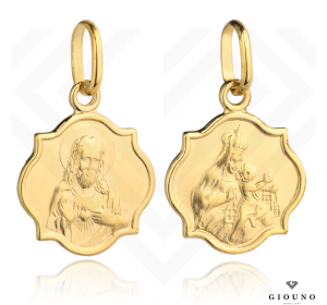 Medalik złoty 585 Szkaplerz Matka Boska Serce Jezusa