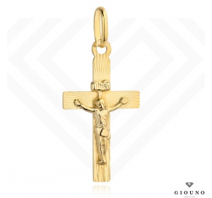 Złoty krzyżyk 585 z figurką Jezusa diamentowany