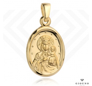 Złoty medalik 585 Matka Boska Częstochowska owal
