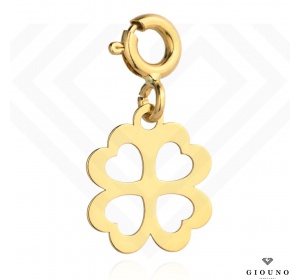 Złota zawieszka  Charms 585 koniczynka