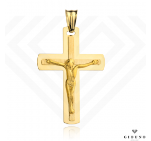 Złoty duży krzyżyk 585 z wizerunkiem Jezusa