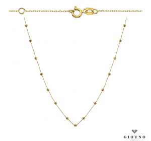 Naszyjnik złoty 585  diamentowane kulki 47+3cm