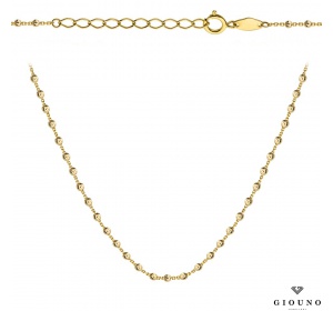 Naszyjnik złoty 585 z diamentowanymi kuleczkami 42+3cm