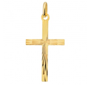 Złoty krzyżyk diamentowany zawieszka pr. 585