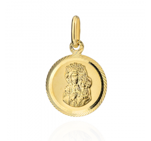 Medalik złoty 585 Matka Boska Częstochowska-koło