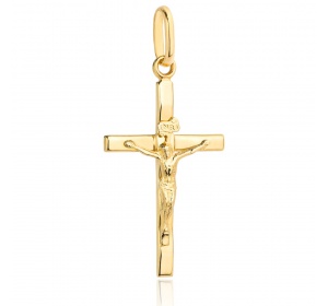 Krzyżyk złoty z ukrzyżowanym Jezusem