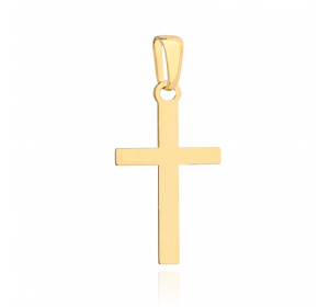 Krzyżyk złoty gładki średni