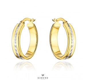 Kolczyki złote 585 kółko z diamentowaniem 2,8 cm