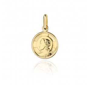 Medalik złoty 585 okrągły z wizerunkiem Jezusa