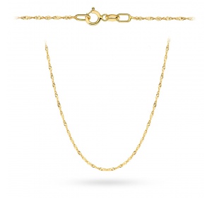 Łańcuszek złoty 585 - splot singapure 55 cm
