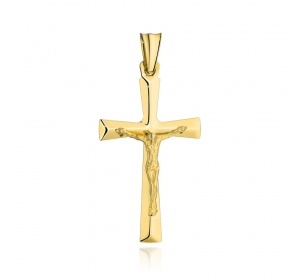 Krzyżyk złoty z ukrzyżowanym Jezusem duży