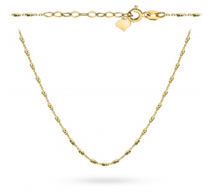 Naszyjnik złoty 585 kulki choker 36+4 cm 