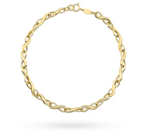 Bransoletka złota 585 znaki nieskończoności 19 cm 