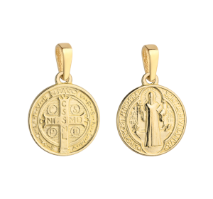Medalik złoty 585 Święty Benedykt
