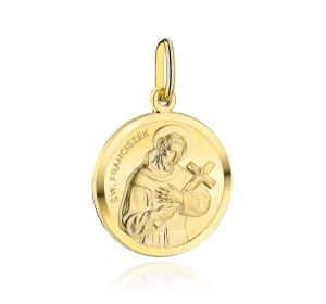 Medalik złoty 585 Święty Franciszek