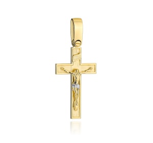 Krzyż złoty 585 z Jezusem