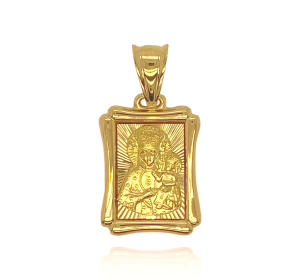 Medalik Złota 585 Matka Boska Częstochowska prostokąt