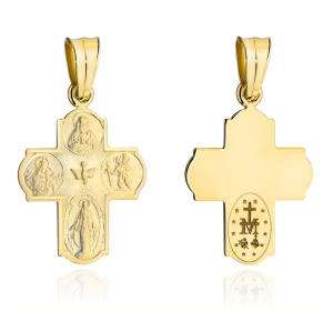Krzyżyk złoty 585 z Duchem Świętym duży