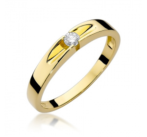Złoty pierścionek z BRYLANTEM pr 585