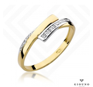 Złoty pierścionek z brylantami pr 585 0,02 ct